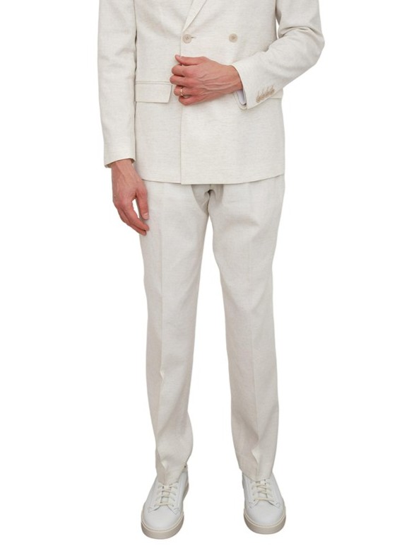 Παντελόνι λινό με βισκόζη relaxed Elliot Ecru Antony Morato