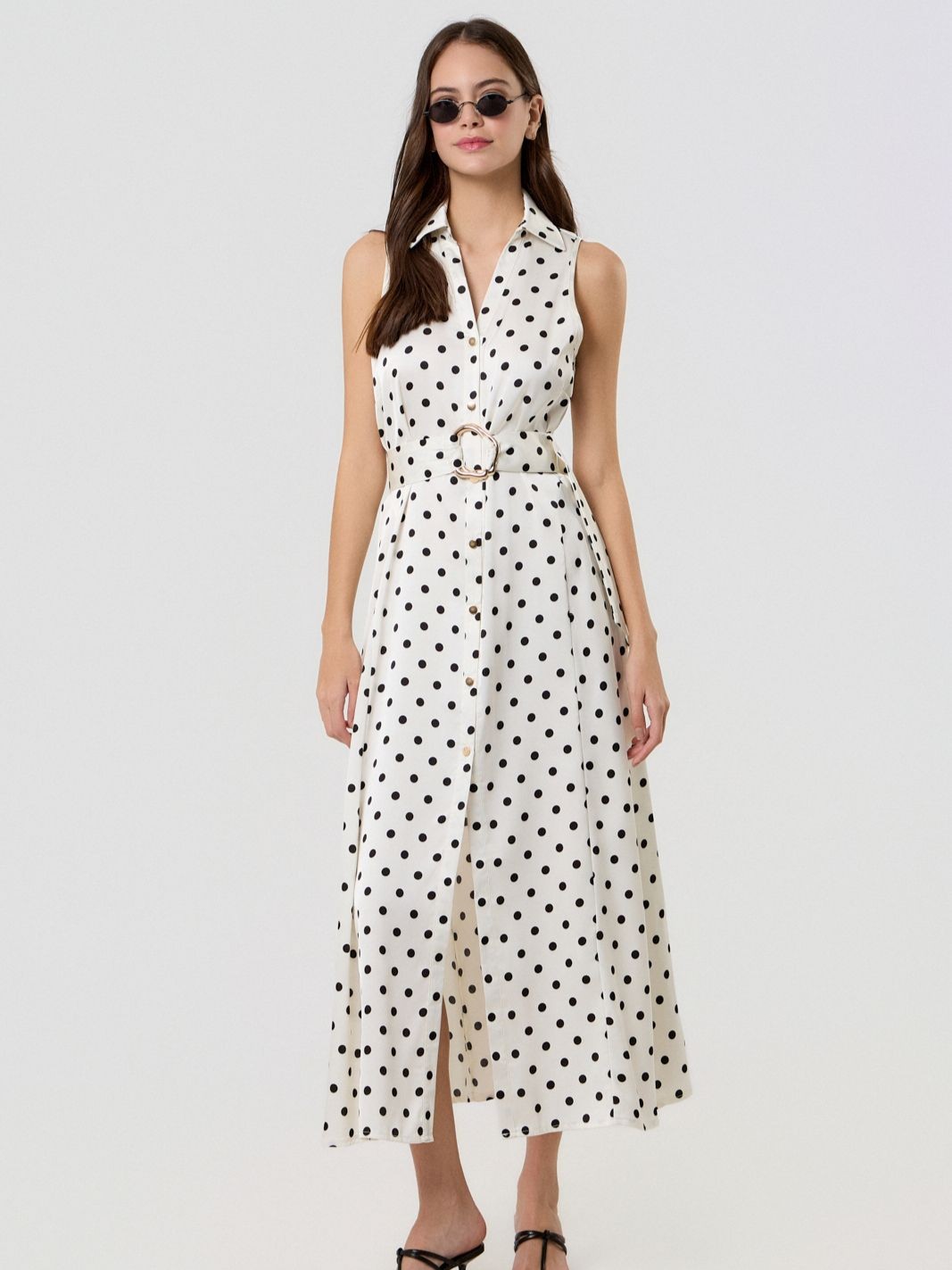 Πουκαμισοφόρεμα Με Πουά Σχέδιο White Fullah sugah