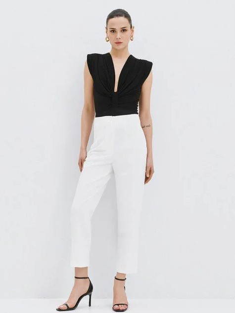 High-waisted pants White Access