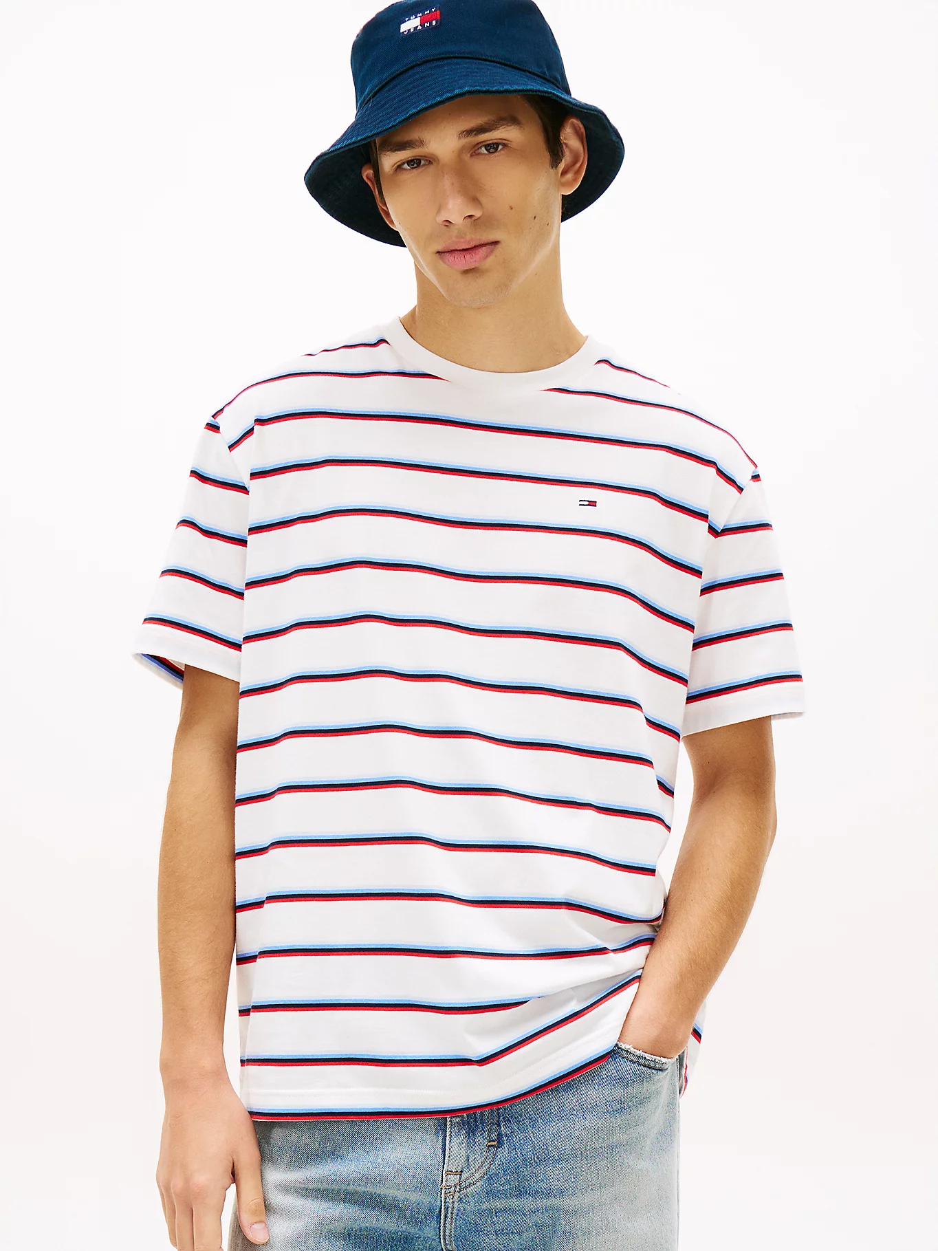 Μπλούζα με κοντό μανίκι TJM RLX Stripe ss White Tommy jeans