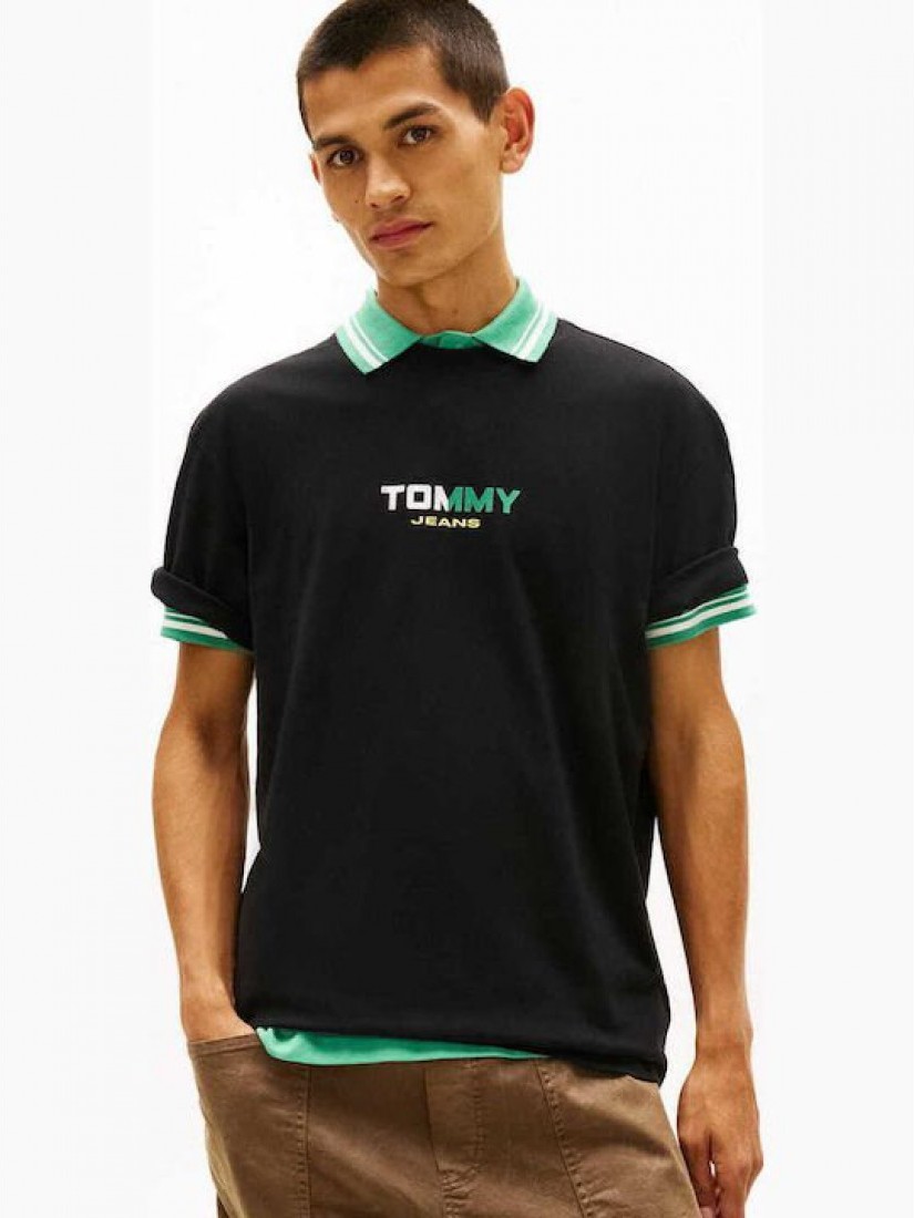 Μπλούζα με κοντό μανίκι TJM RLX LA Backprint Black Tommy jeans