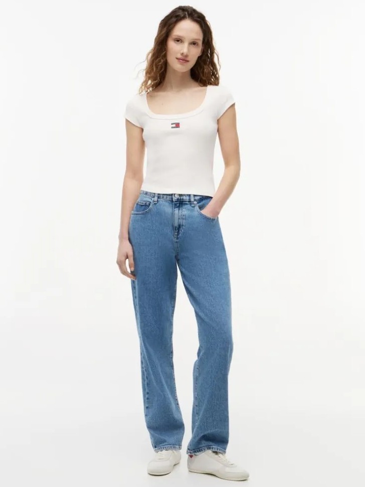 Μπλούζα αμάνικη rib badge White Tommy jeans