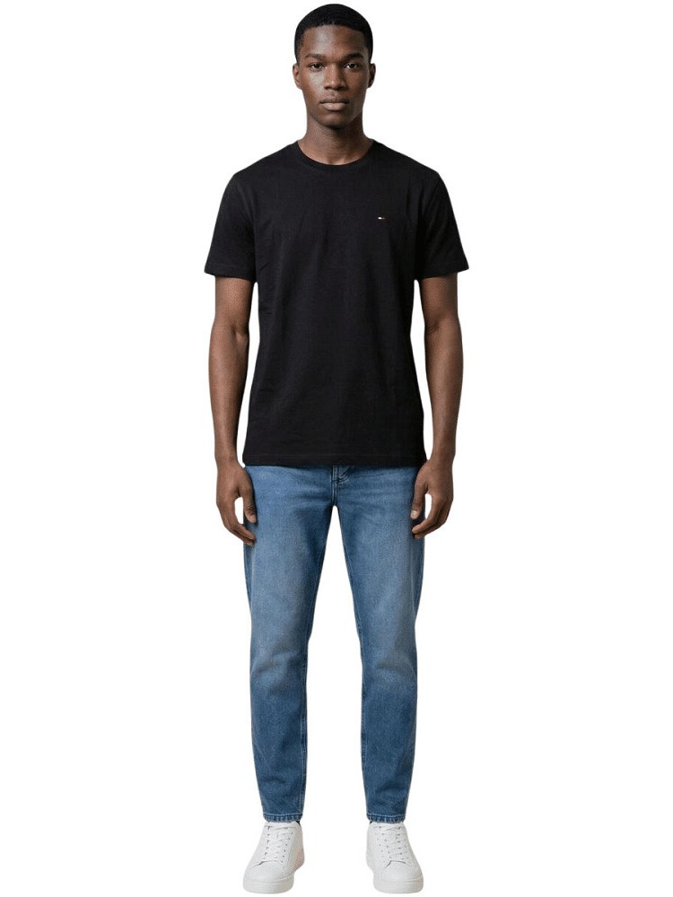 Μπλούζα με κοντό μανίκι TJM Reg sflag ss Black Tommy jeans