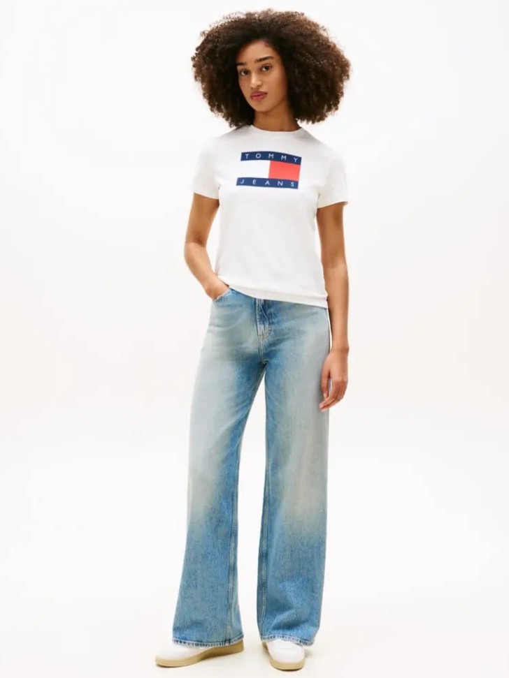 Μπλούζα με κοντό μανίκι TJW flag ss White Tommy jeans