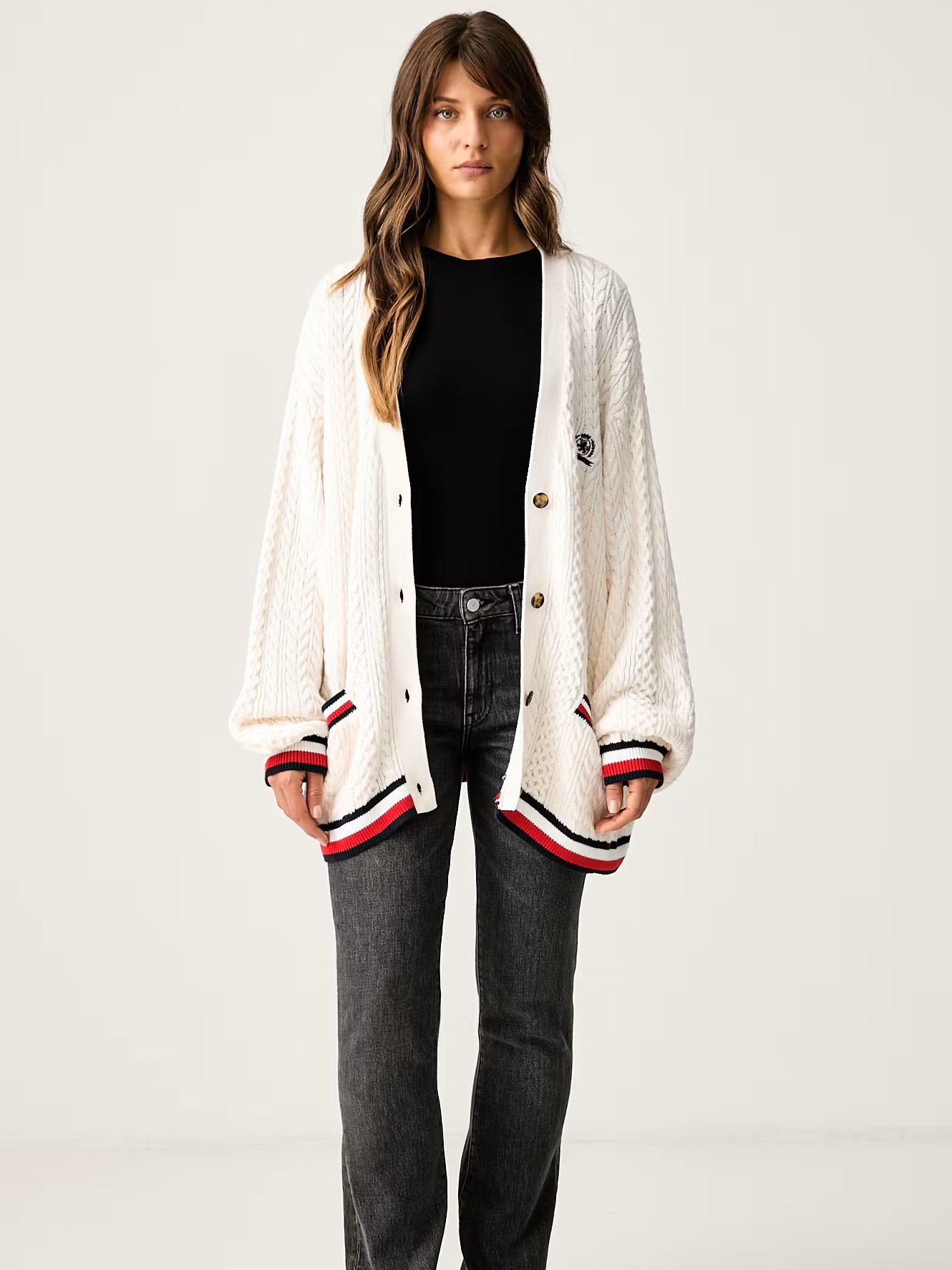 Ζακέτα πλεκτή rwb tipping ovs Beige Tommy jeans