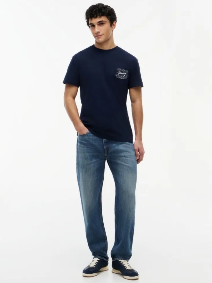 Μπλούζα με κοντό μανίκι TJM Reg flag ss tee Blue Tommy jeans