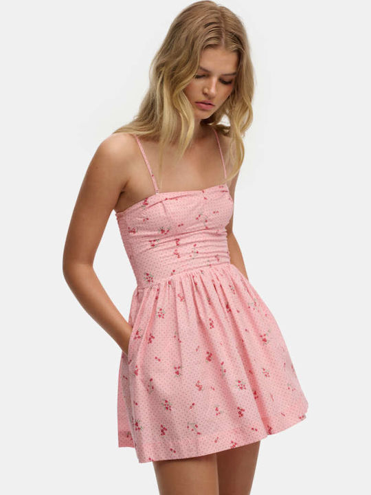 Φόρεμα μίνι all over print Pink Superdry