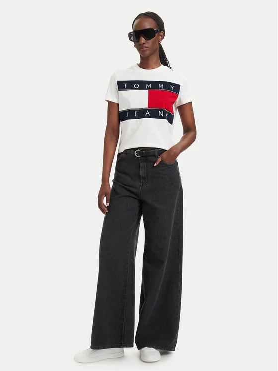 Μπλούζα με κοντό μανίκι TJW flag ss White Tommy jeans