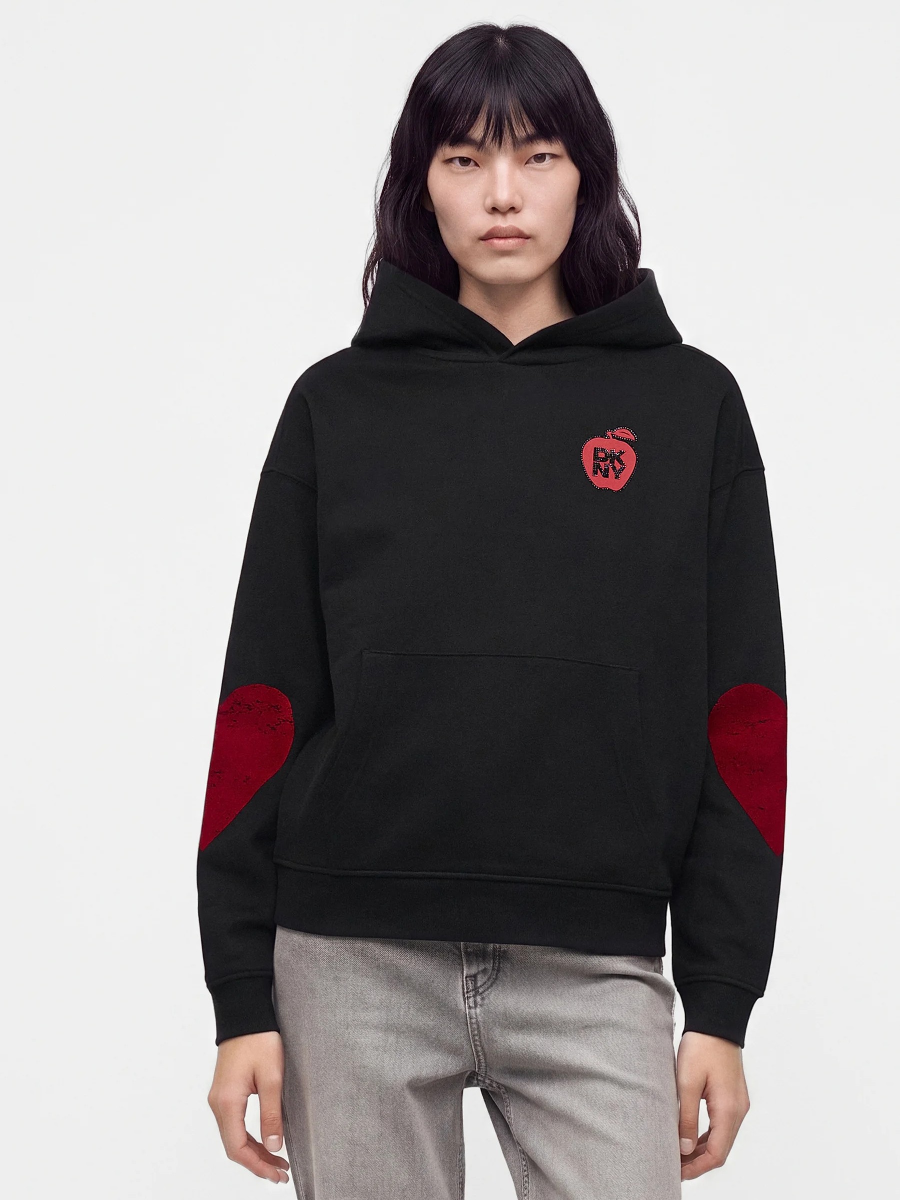Φούτερ με κουκούλα oversized big apple Black DKNY