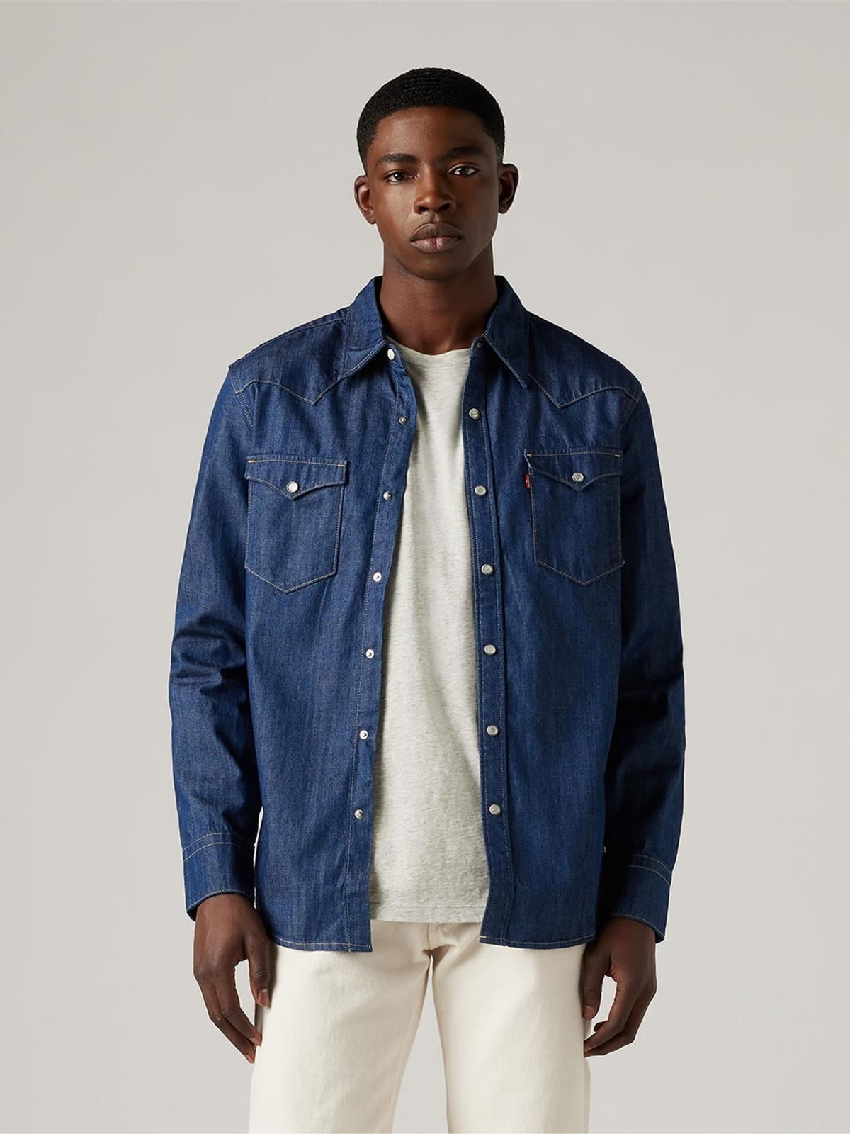 Πουκάμισο τζίν Barstow western Dark Blue Levi's