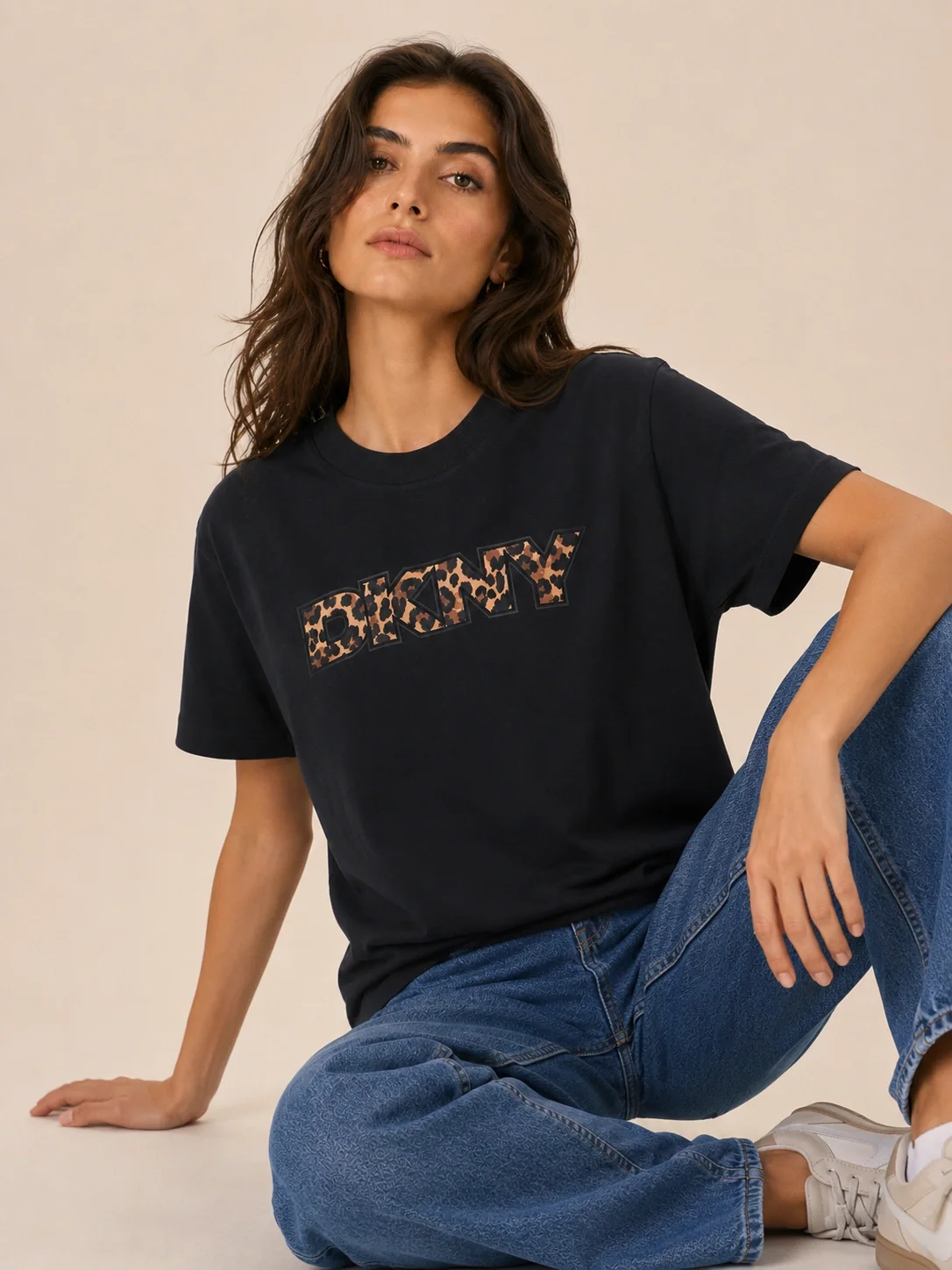Μπλούζα με κοντό μανίκι logo Black DKNY
