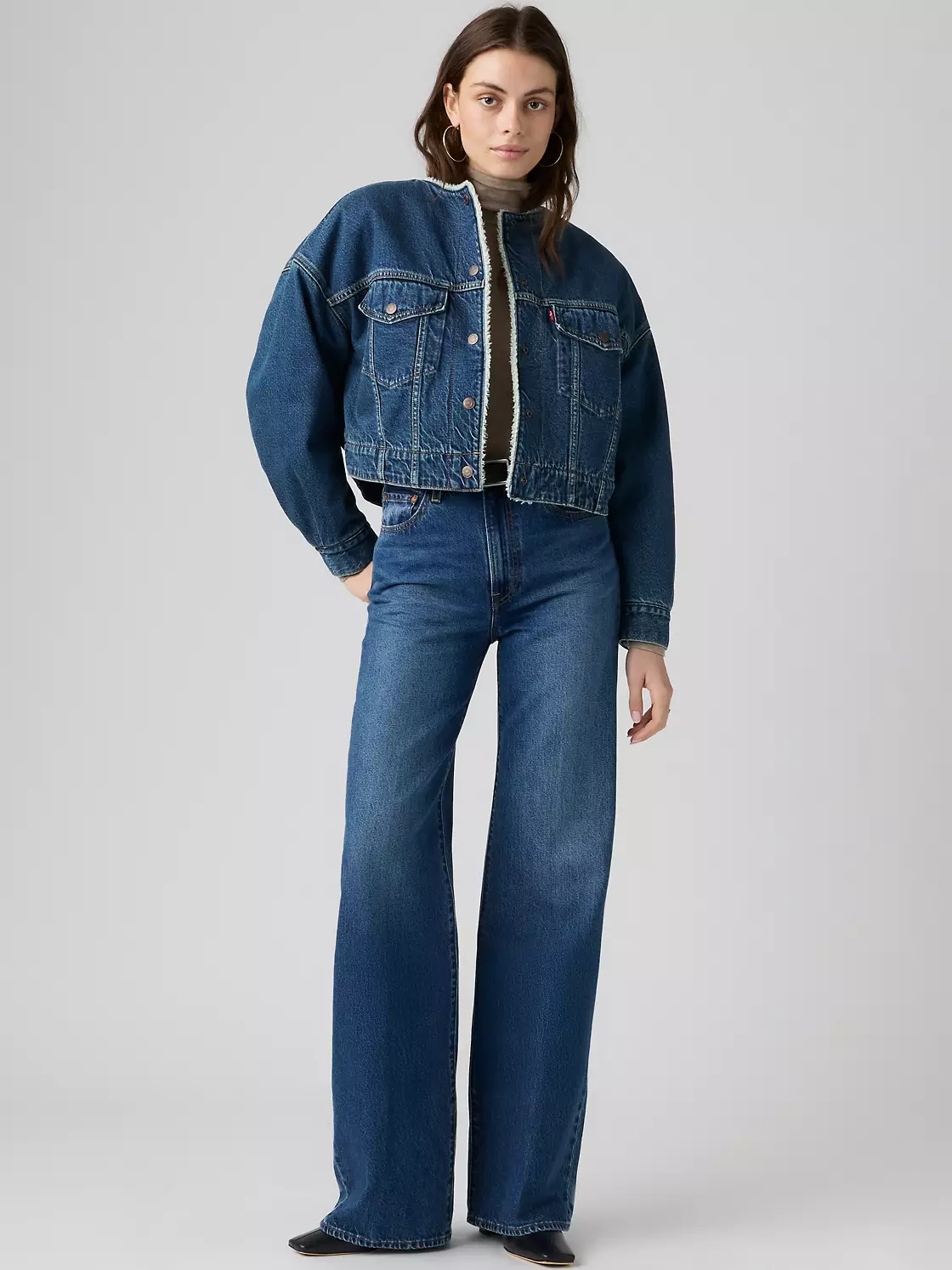 Τζίν Ribcage Wide Leg Jeans Blue Levi's