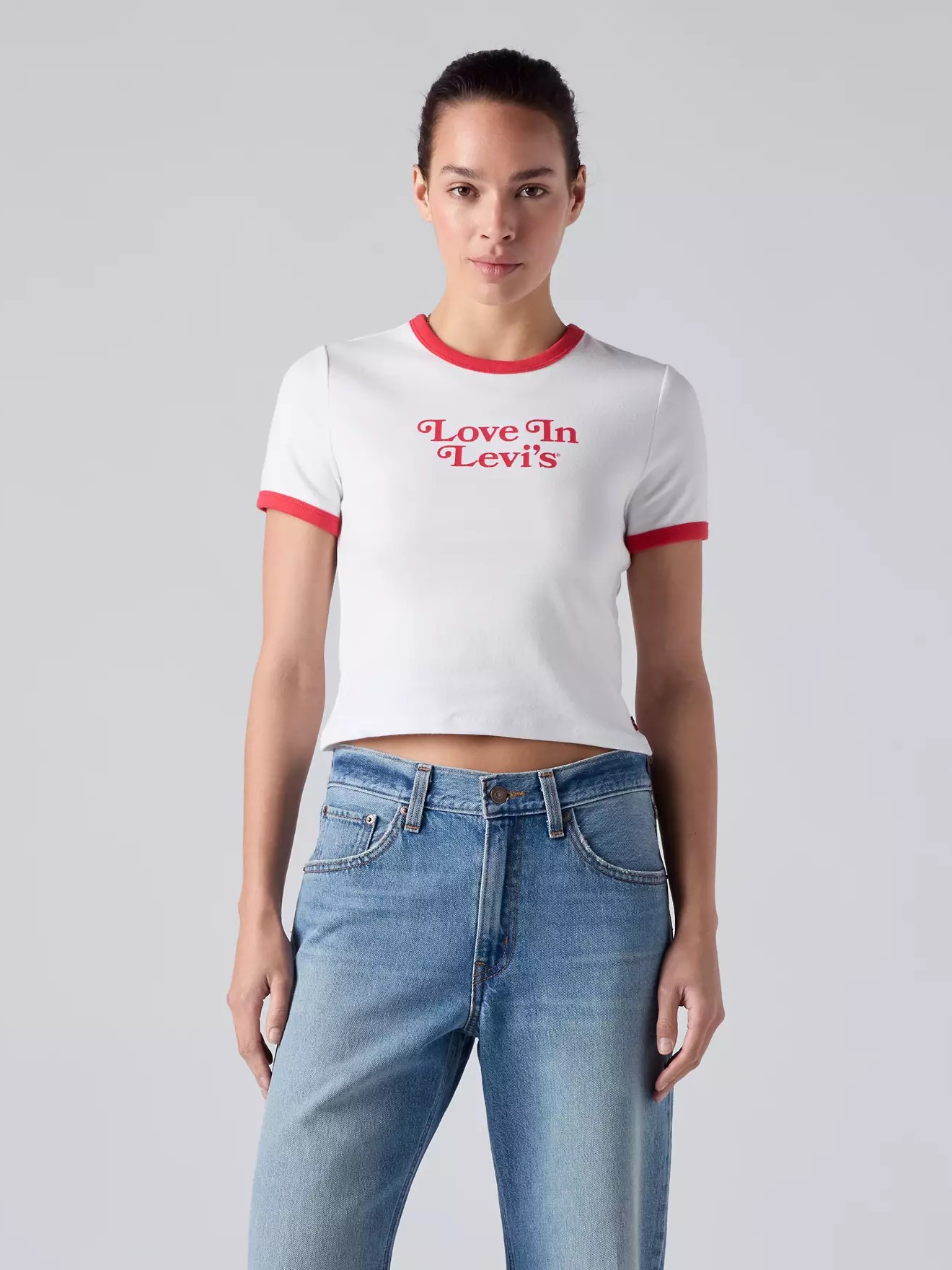 Μπλούζα με κοντό μανίκι Hayes cropped White Levi's