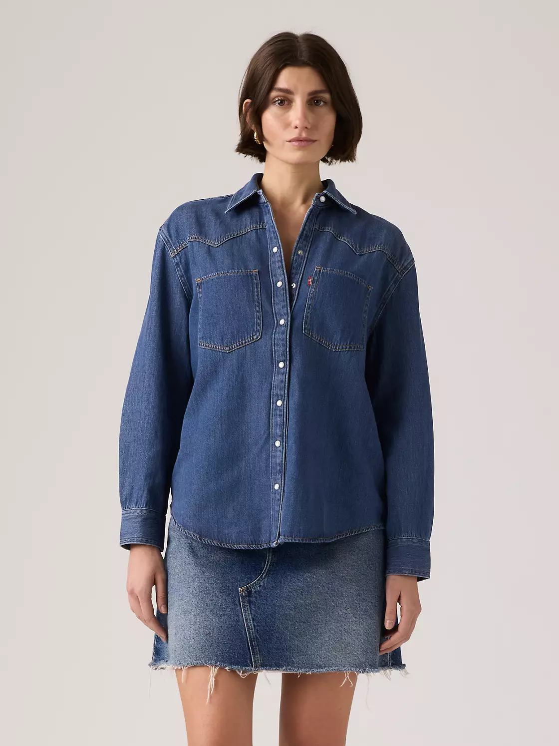 Πουκάμισο Τζίν Teodora Western Blue Levi's