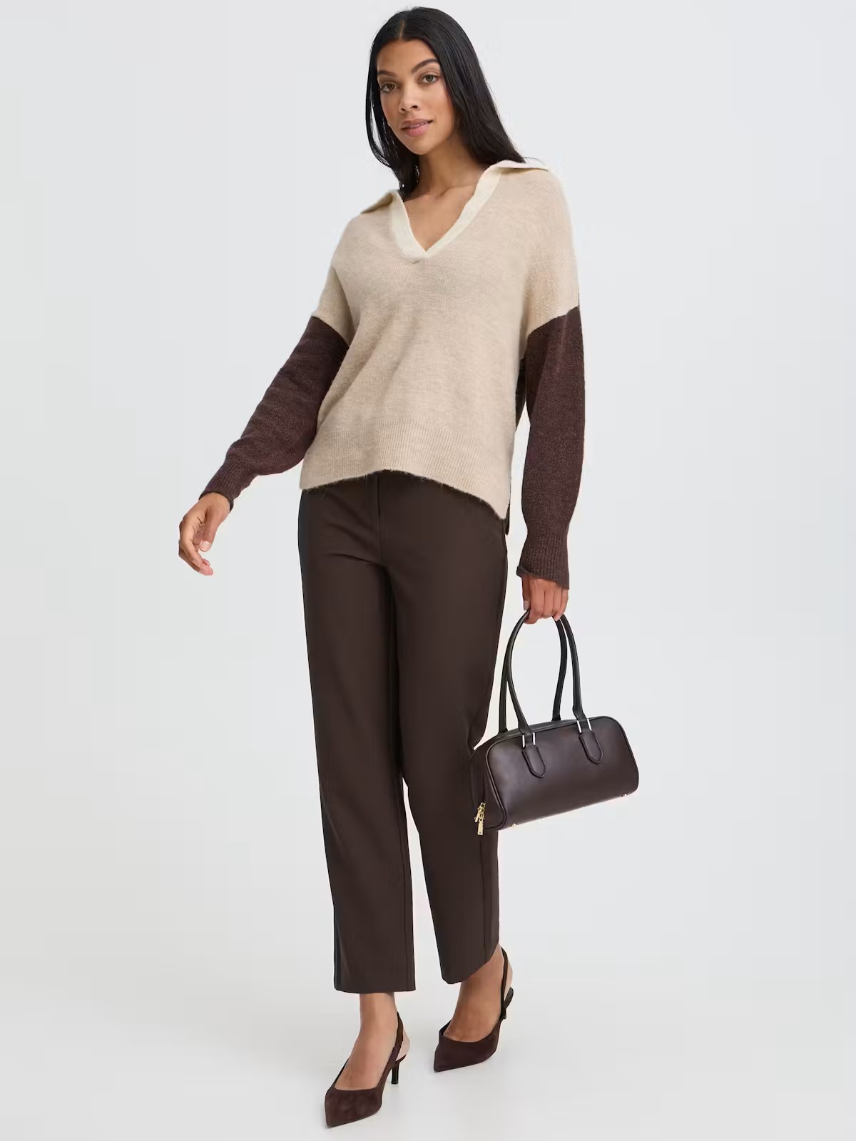 Παντελόνι ankle length Bydanta straight Brown B.young