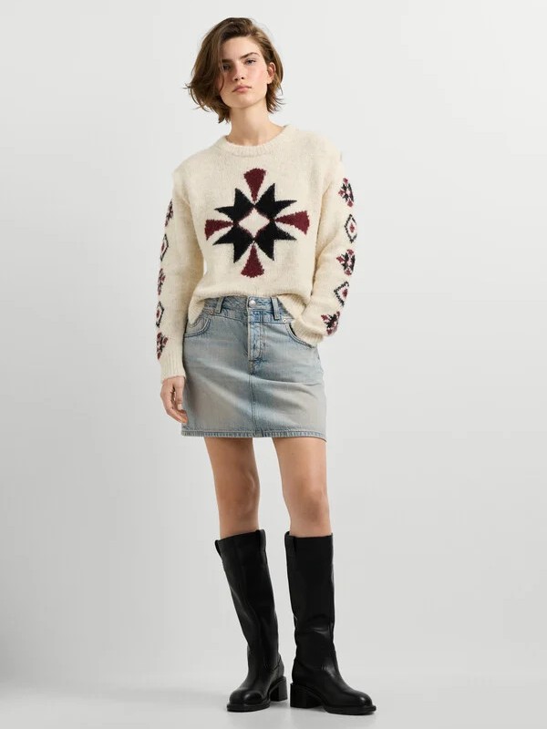 Πουλόβερ πλεκτό crew neck jumper Audrey Beige Pepe jeans