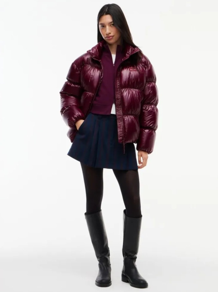 Μπουφάν Shiny Down Ripstop Relaxed Puffer Bordeaux Tommy jeans