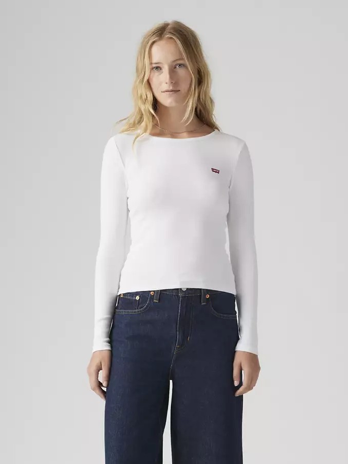 Μπλούζα με μακρύ μανίκι Hayes ls tee Neutrals White Levi's
