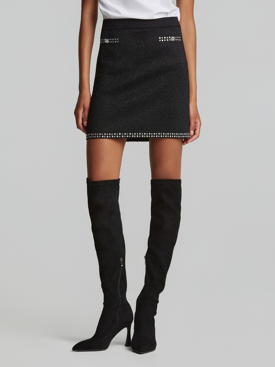 Μίνι lurex πλεκτή φούστα Black Lynne