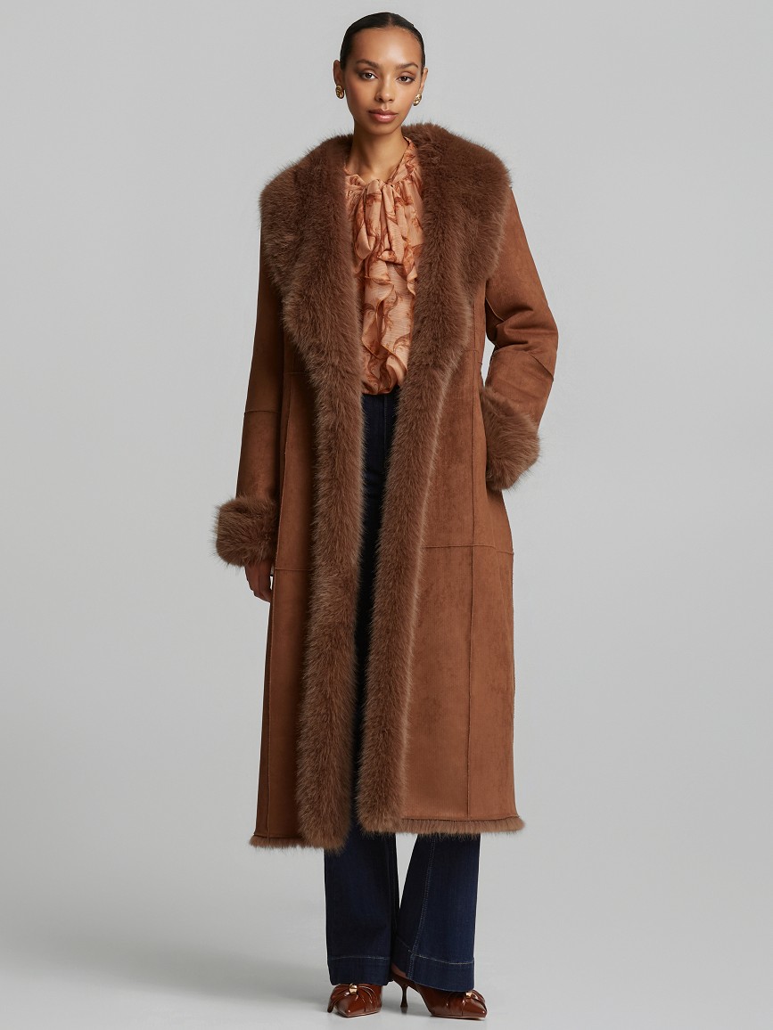 Μακρύ παλτό διπλής όψης Brown Lynne