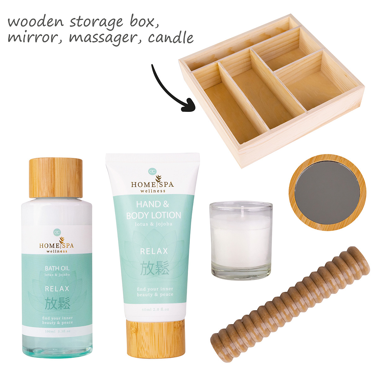 Wellness & Beauty gift set in wooden box, Home & Spa - Accentra