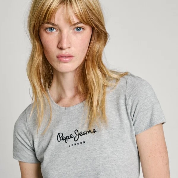 Μπλούζα με κοντό μανίκι New Virginia Grey Marl Pepe Jeans