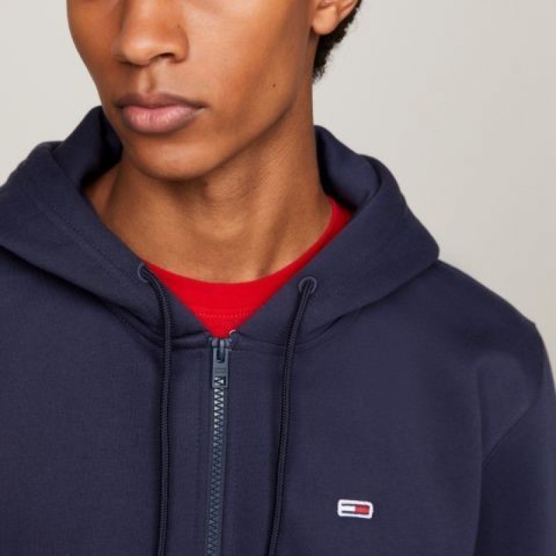 Sweatshirt jacket with hood TJM Reg Fleece Zip Twilight Navy Tommy Jeans