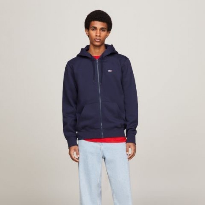 Sweatshirt jacket with hood TJM Reg Fleece Zip Twilight Navy Tommy Jeans