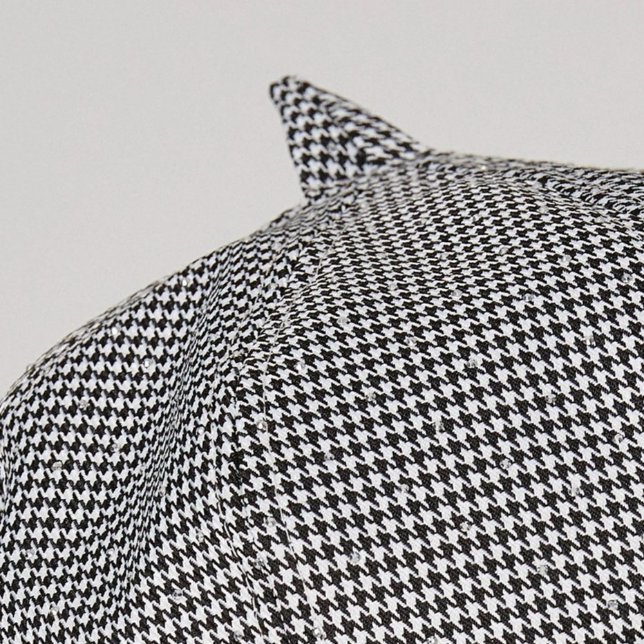 Μπερές καρό με στρας Black-White Lynne