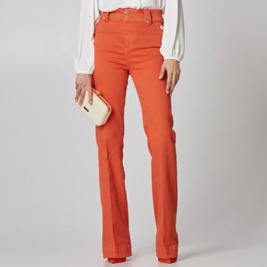 Παντελόνα denim με διακοσμητικά κουμπιά Lynne