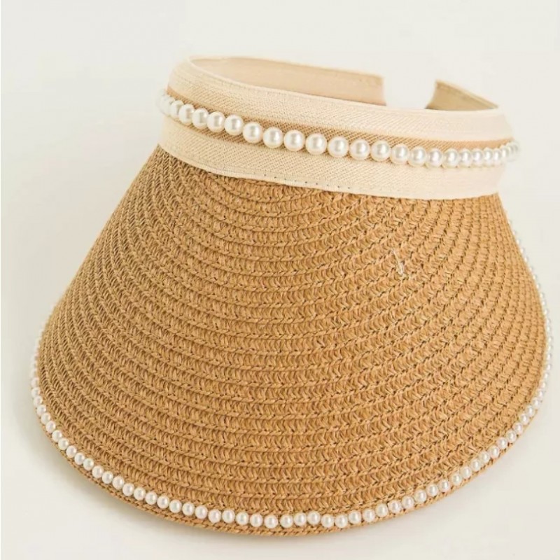 Hat wicker with pearl details by Lynne