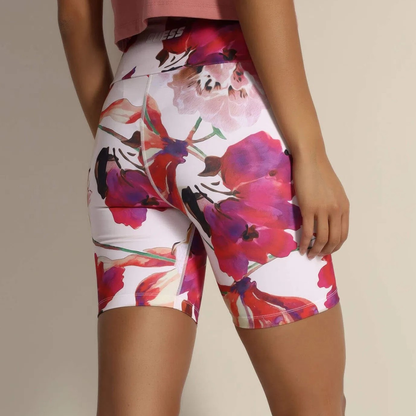 Κολάν Biker κοντό all over floral Guess