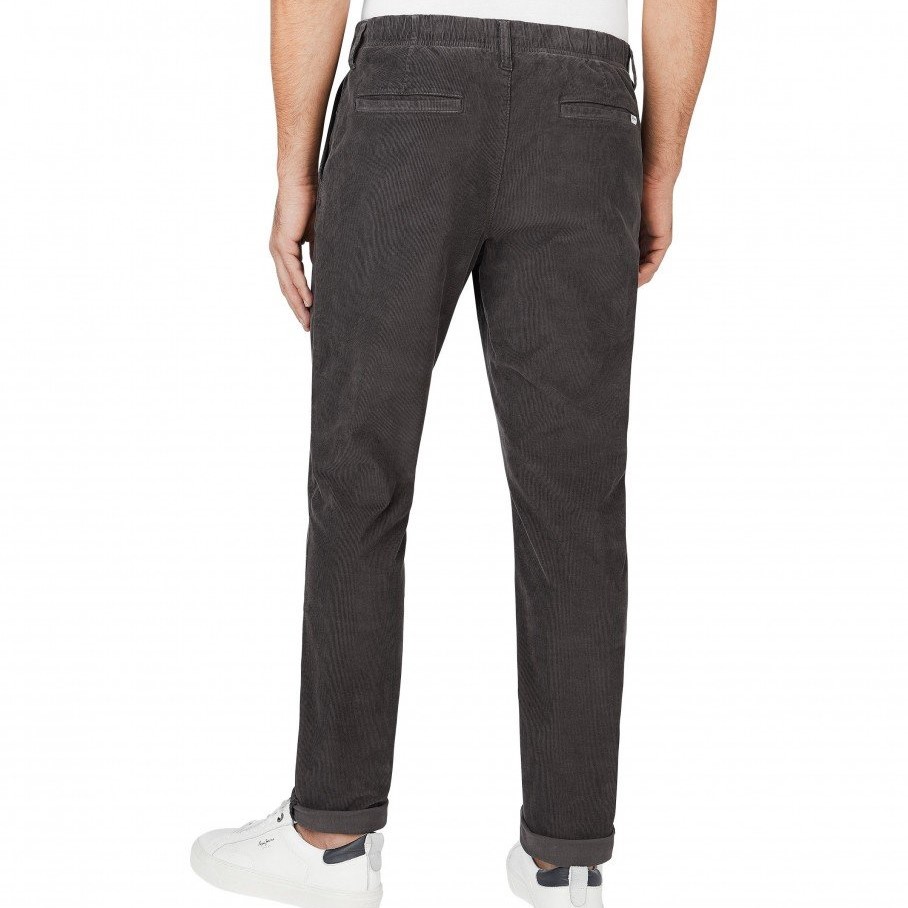 Παντελόνι κοτλέ Taper Regular Keys Washed Black Pepe Jeans