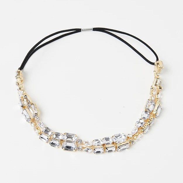 Στέκα μαλλιών με διακοσμητικές πέτρες Golden Lynne