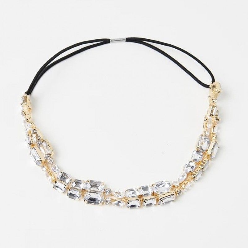 Στέκα μαλλιών με διακοσμητικές πέτρες Golden Lynne