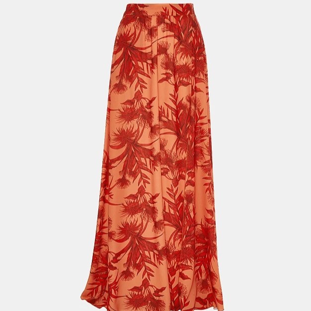 Φούστα Maxi με σκίσιμο και πλαϊνές τσέπες Orange Lynne