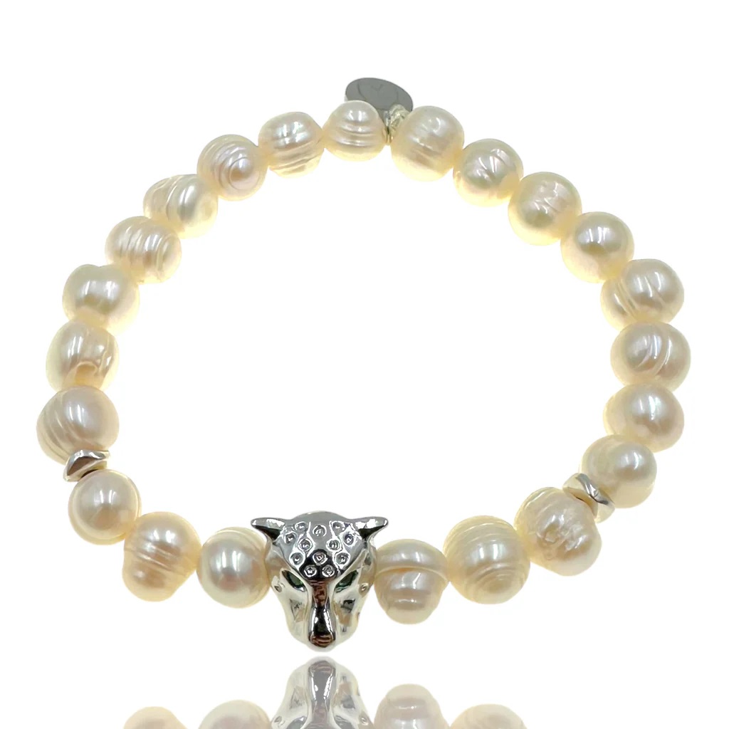 Bracelet with cultured pearls Puma Silver Elephantina