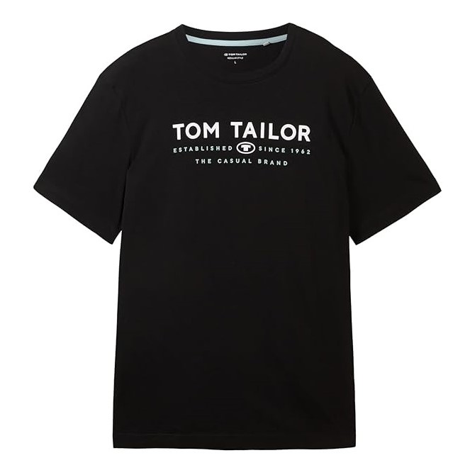 Μπλούζα με κοντό μανίκι Logo Black Tom Tailor