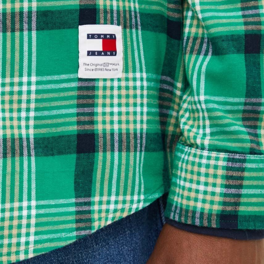 Πουκάμισο TJM Check Peached Green Malachite Tommy Jeans