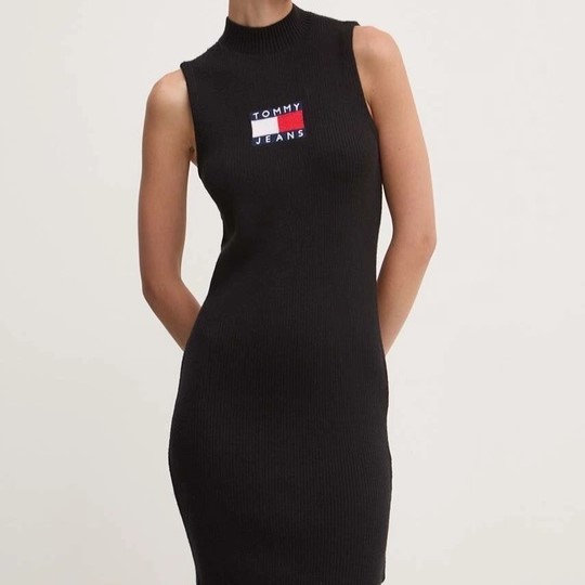 Φόρεμα πλεκτό TJW Center Flag Black Tommy Jeans