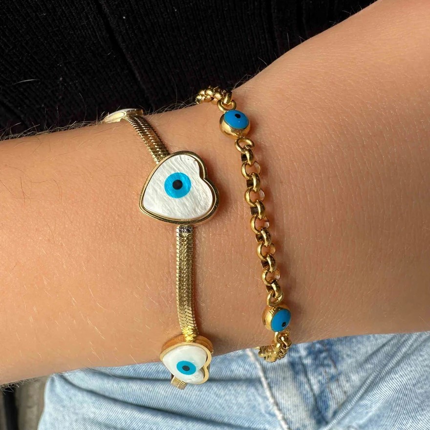 Chain bracelet with eyelets Golden Elephantina
