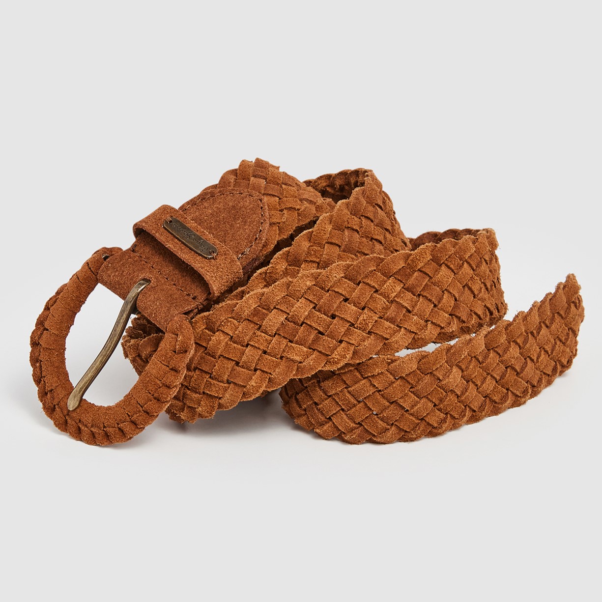 Ζώνη γυναικεία πλεκτή Suede Megan Tan Pepe Jeans