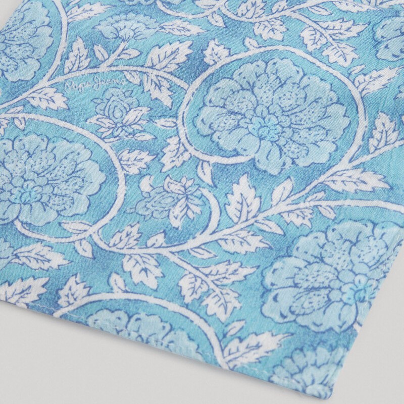 Scarf All over Floral print Nolatha Aqua Blue Pepe Jeans
