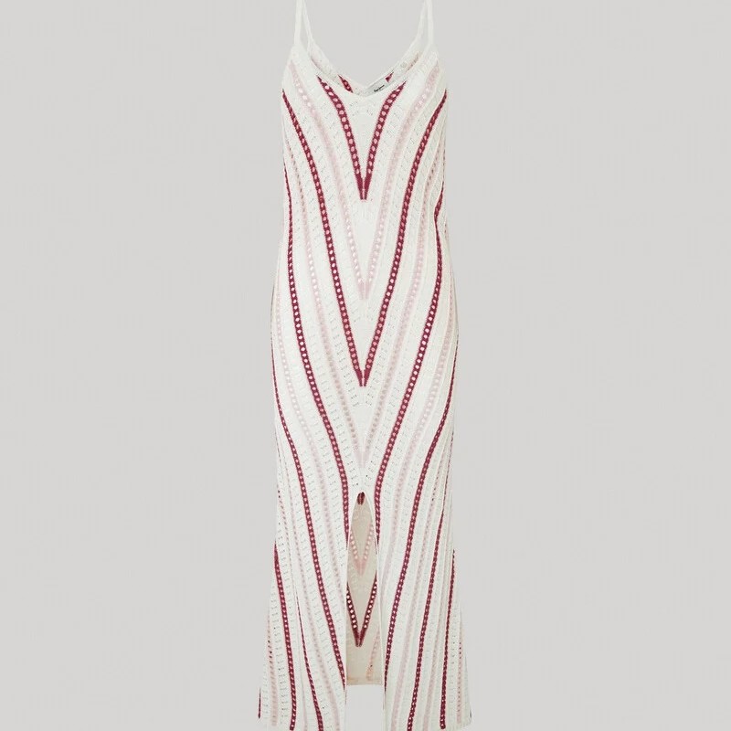 Φόρεμα Maxi πλεκτό Ginny Mousse White Pepe Jeans