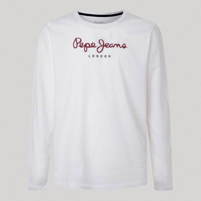 Μπλούζα με μακρύ μανίκι Eggo Long White Pepe jeans