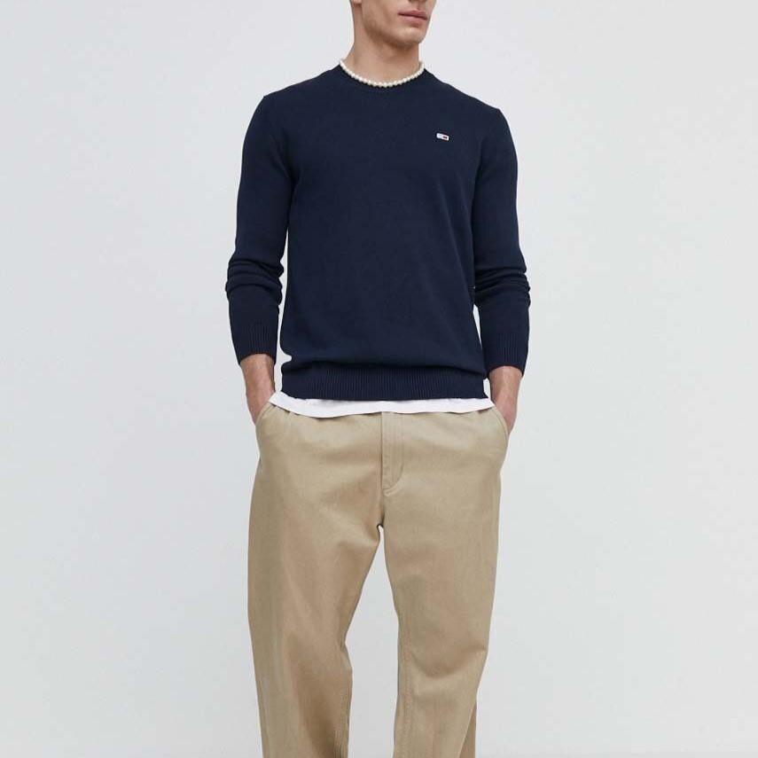 Πουλόβερ ανδρικό TJM Slim Essential Light Dark Night Navy Tommy Jeans