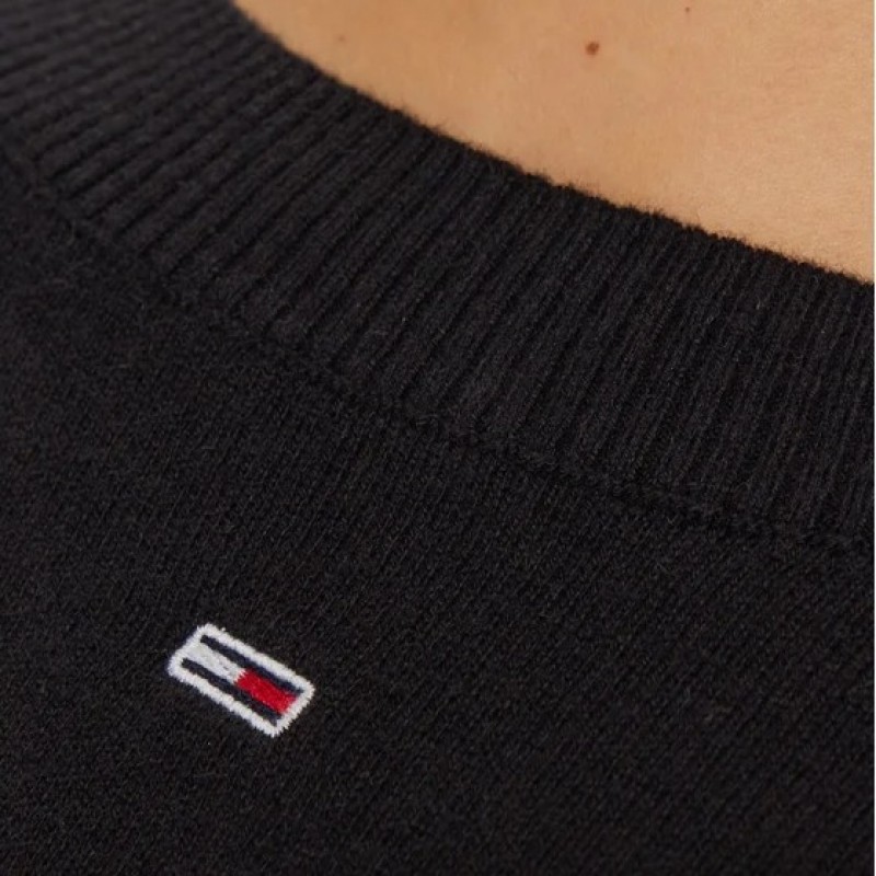 Knitted sweater TJW Essential Crew Neck Black Melange Tommy Jeans