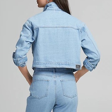 Jacket stonewashed denim with crystals by Lynne