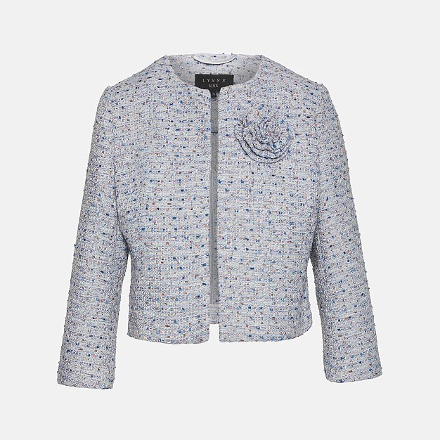 Τweed blazer with a boutonniere by Lynne