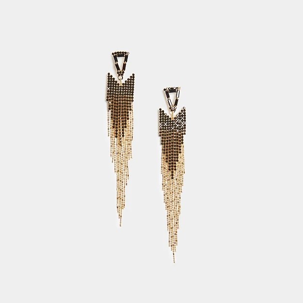 Σκουλαρίκια κρεμαστά με αλυσίδες Golden Lynne